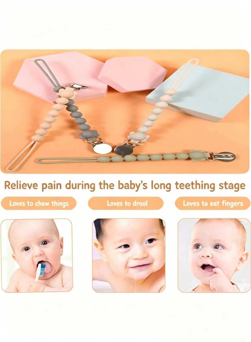Gonice Pacifier Clip, 4pcs Pacifier Straps, Food Grade Silicone Pacifier Chain - Image 4