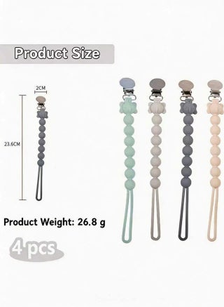 Gonice Pacifier Clip, 4pcs Pacifier Straps, Food Grade Silicone Pacifier Chain - view 2