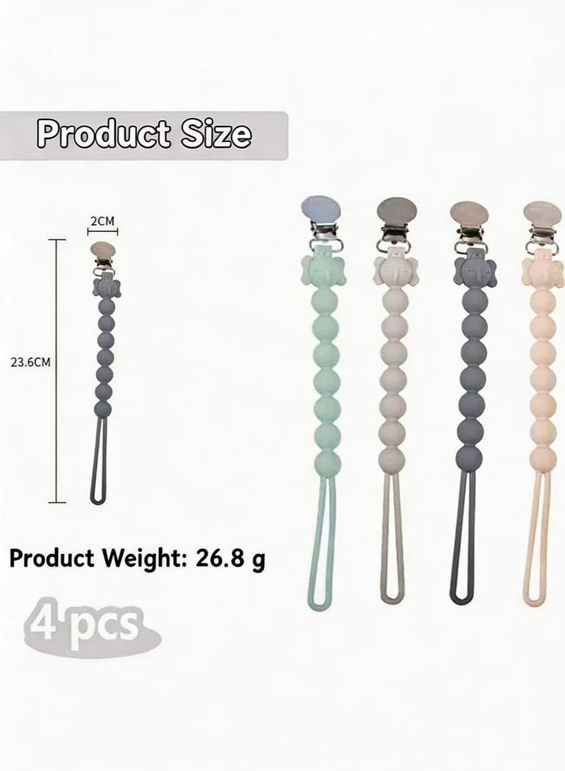 Gonice Pacifier Clip, 4pcs Pacifier Straps, Food Grade Silicone Pacifier Chain - Image 2