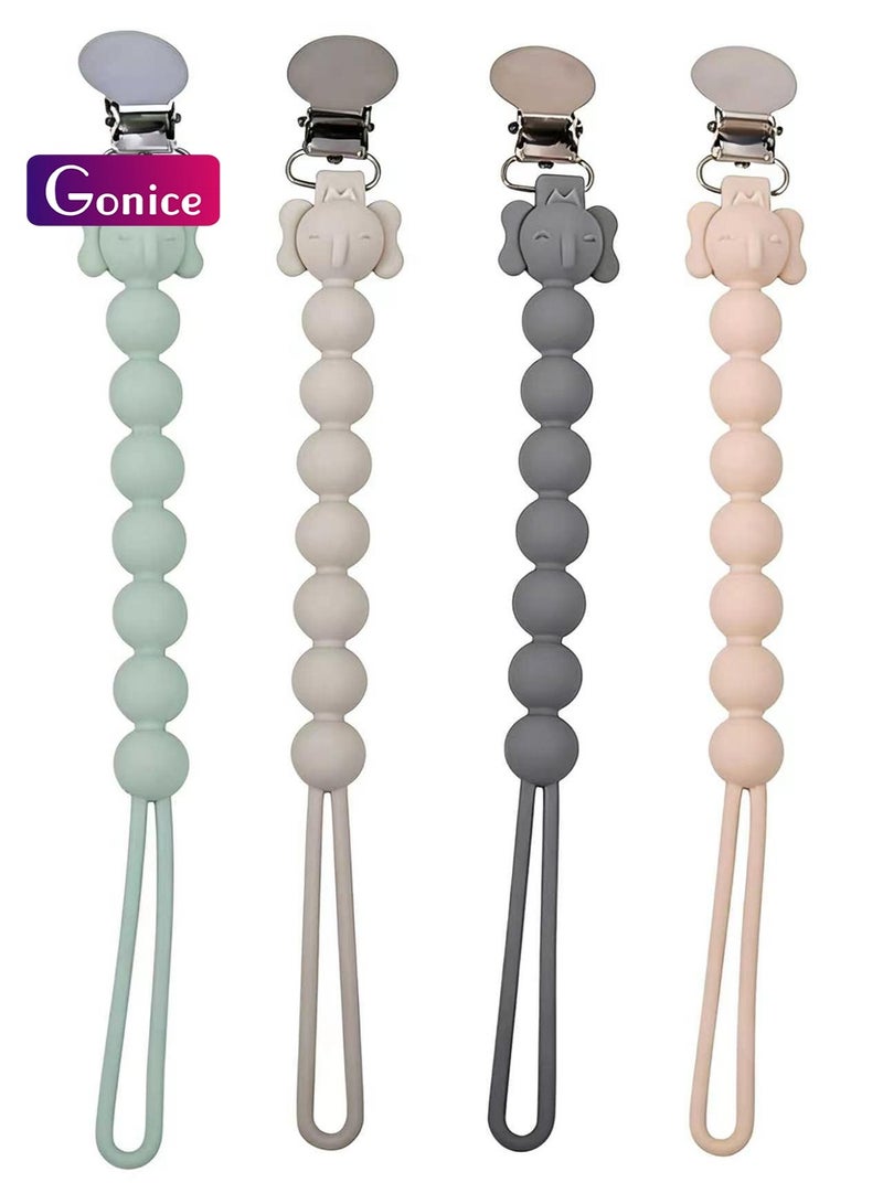 Gonice Pacifier Clip, 4pcs Pacifier Straps, Food Grade Silicone Pacifier Chain - Image 1