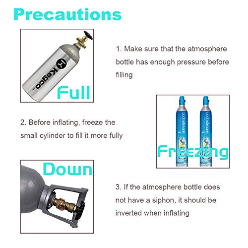 Monkemon CGA320 CO2 Cylinder Refill Adapter Hose, CO2 Refill Station Connector Kit for Filling Blue Soda-maker Tank(CGA320 to TR21-4 Thread, Dual Valve with Gauge) (24 Inch) - Image 5