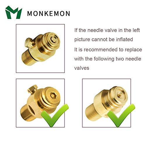 Monkemon CGA320 CO2 Cylinder Refill Adapter Hose, CO2 Refill Station Connector Kit for Filling Blue Soda-maker Tank(CGA320 to TR21-4 Thread, Dual Valve with Gauge) (24 Inch) - Image 2