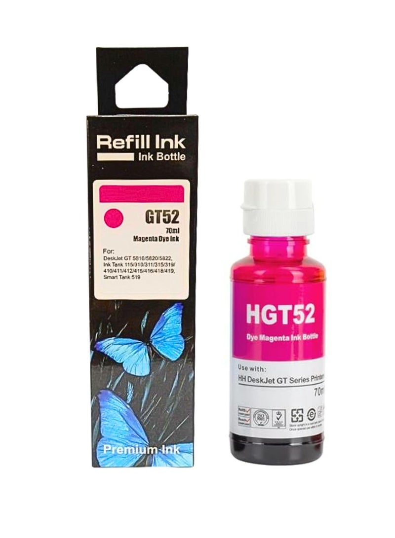 Terabyte GT52 70ml for HP Printer DeskJet Smart GT Tank MAGENTA  - Image 1