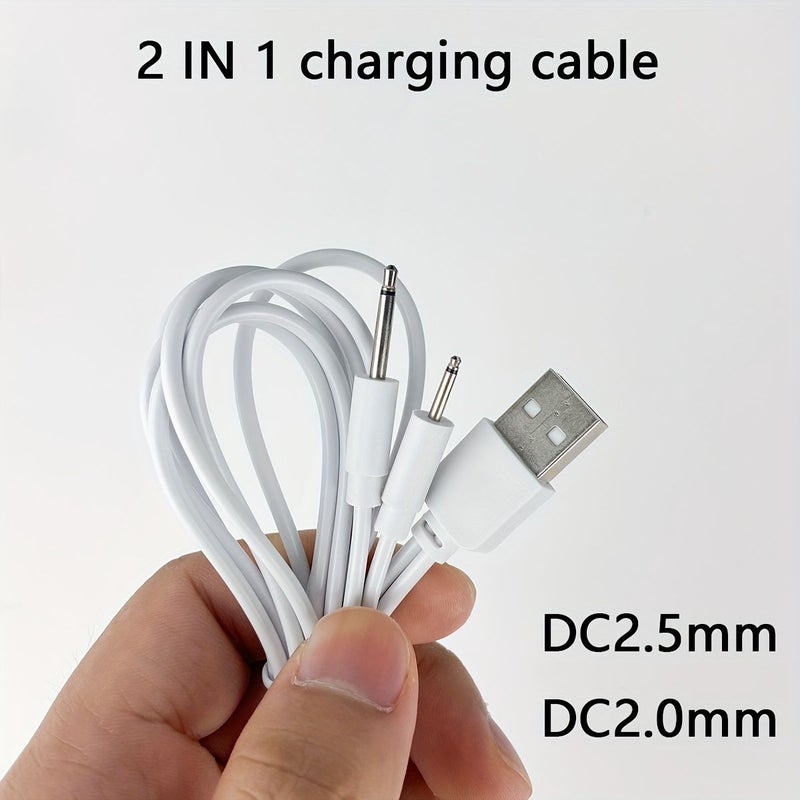 USB 3 In 1 DC Round Head Charging Cable 2 Pcs For Vibrating Massage Stick 30 Inch - Image 4