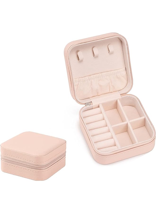 IAF Jewelry Box,Portable Travel Leather Jewellery Ring Organizer Case Storage Gift Box Girls Women (pink) - Image 1