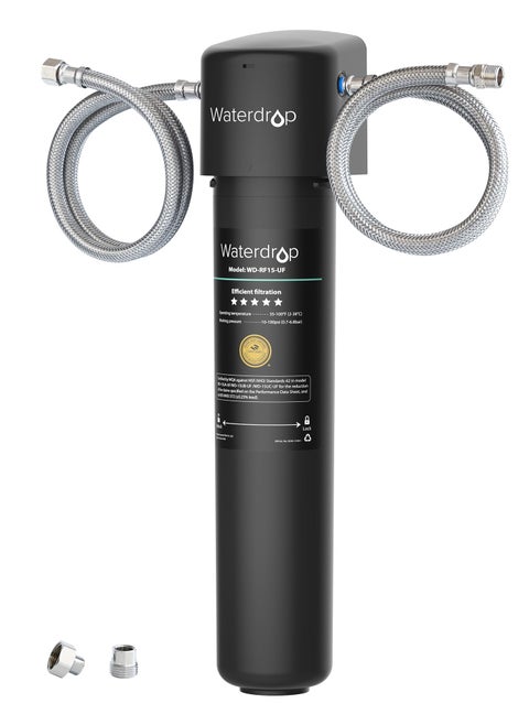 Waterdrop 15UA Under Sink Water Filter System, 2 Years Capacity, NSF/ANSI 42 Certified, Reduces PFAS, PFOA/PFOS, Lead, Chlorine, Odor, Under Counter Water Filter Direct Connect to Kitchen Faucet