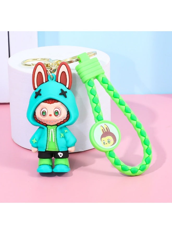 Aramu labubu Key chains, cartoon bucktoothed dolls, schoolbags, pendants, car key chains, small gifts - Image 1