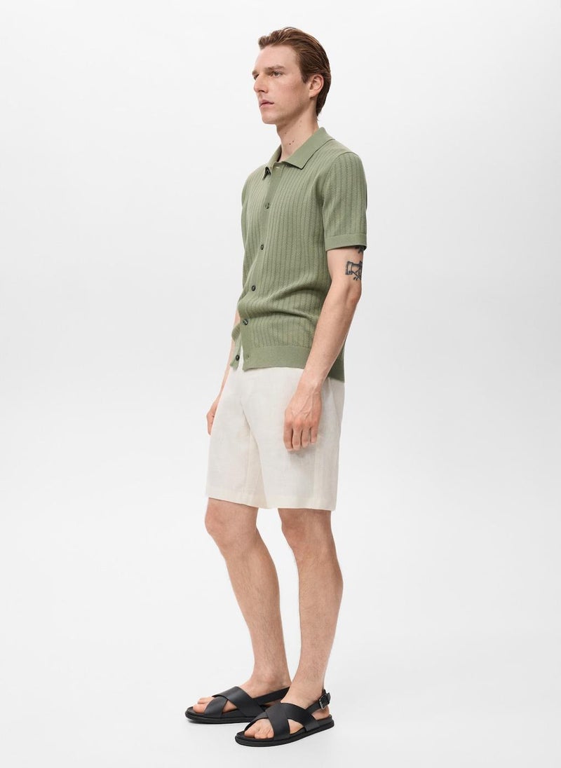 Mango Man Slim-fit linen bermuda shorts  - Image 3