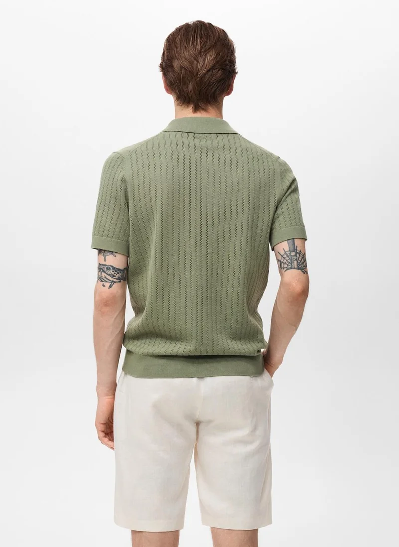 Mango Man Slim-fit linen bermuda shorts