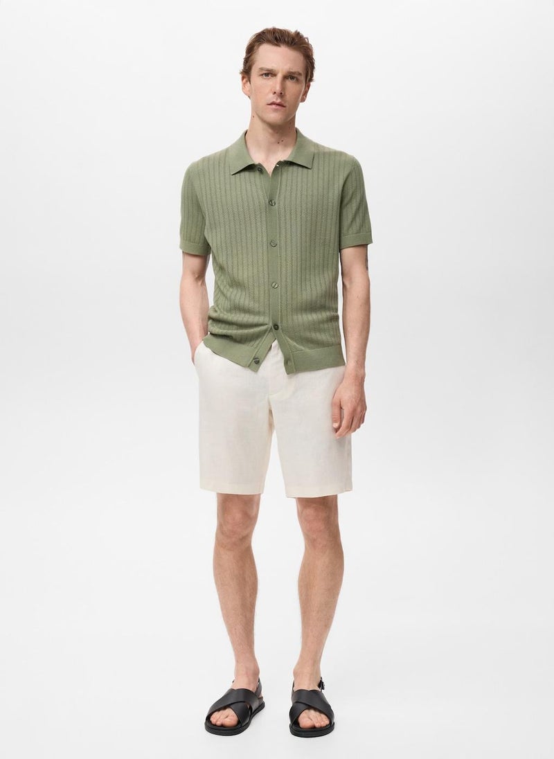 Mango Man Slim-fit linen bermuda shorts  - Image 5