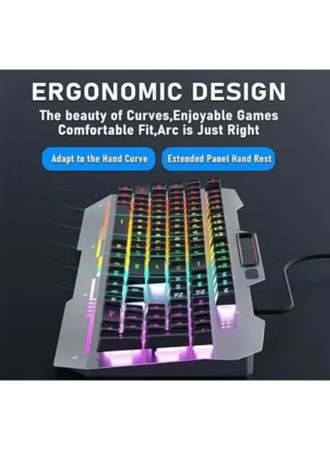 Wired Gaming Keyboard – 26-Key Anti-Ghosting Mechanical Keyboard with RGB Backlit – Ergonomic Metal Panel for Desktop & Laptop - Image 2