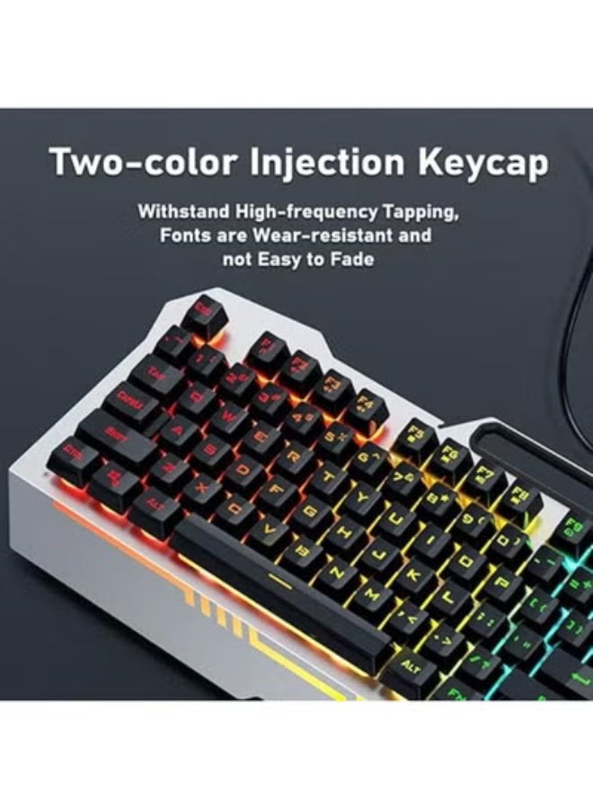 Wired Gaming Keyboard – 26-Key Anti-Ghosting Mechanical Keyboard with RGB Backlit – Ergonomic Metal Panel for Desktop & Laptop - Image 3
