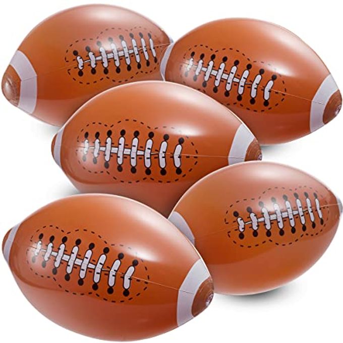 Bedwina 12-Pack 16" Inflatable Footballs for Football Party Decorations & Party Favors  Blow-Up Sports-Themed Beach Balls for Game Day & Birthday Supplies, Goodie Bag Stuffers - Image 4