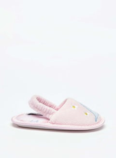 Girls Embroidered Slingback Bedroom Slides By Shoexpress
