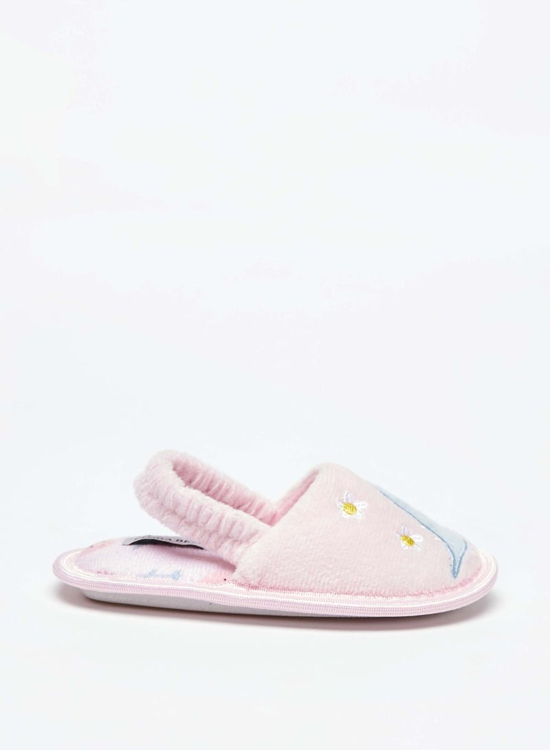 Flora Bella By Shoexpress - Girls Embroidered Slingback Bedroom Slides By Shoexpress - Image 1