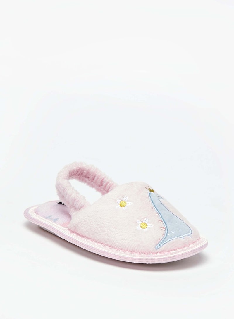 Flora Bella By Shoexpress - Girls Embroidered Slingback Bedroom Slides By Shoexpress - Image 1