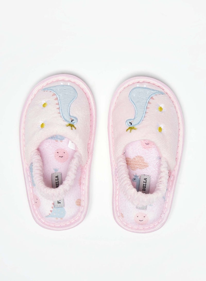 Flora Bella By Shoexpress - Girls Embroidered Slingback Bedroom Slides By Shoexpress - Image 1