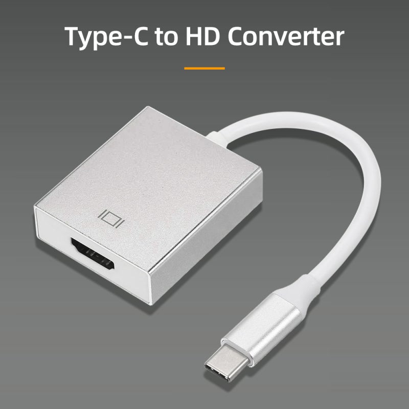 محول محمول من Type-C إلى HD ومحول Type-C، جودة صورة 4K، غلاف من سبائك الألومنيوم، توصيل واستخدام، توافق واسع النطاق - Image 2