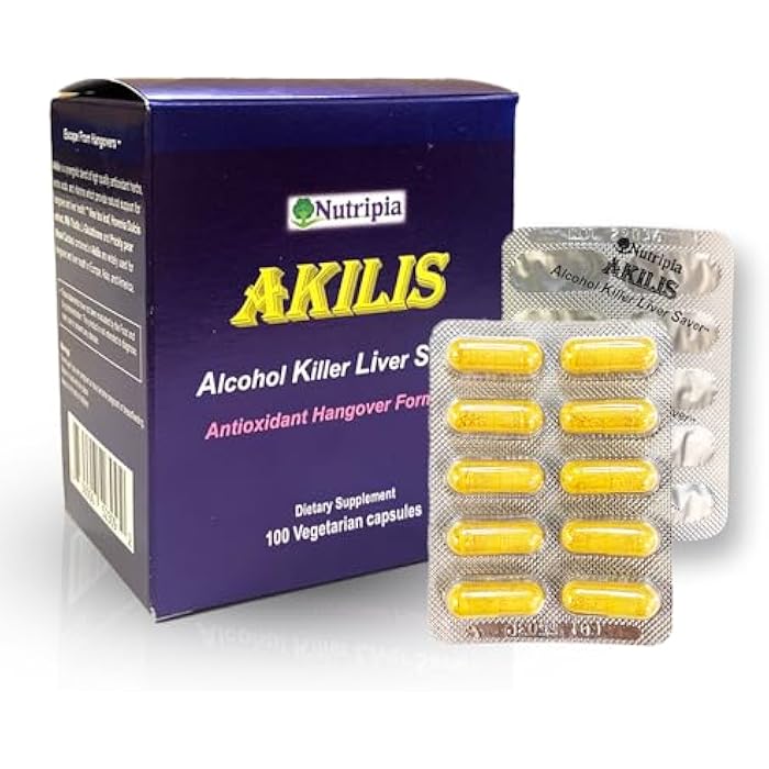 Nutripia Akilis Liver Support Pills (100 Vegi Caps, 33 Doses) – Boosts Recovery After Drinking for Better Mornings, with Hovenia Dulcis (DHM), Milk Thistle, Prickly Pear, 16 Ingredients - Image 1
