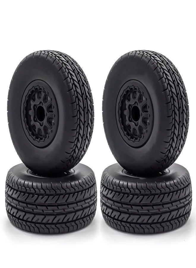 RC Crawler Rubber Tires RC Car Tires 4pcs 12mm Hex Replacement for 1/10 Traxxas Slash RC Short Course Truck - Image 1