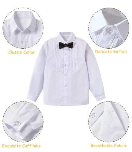SaiLiiny Boys 4 Pieces Black Suits Slim Fit Outfits Vest Sets Formal Dresswear for Boy Suit Size 7 - Image 5
