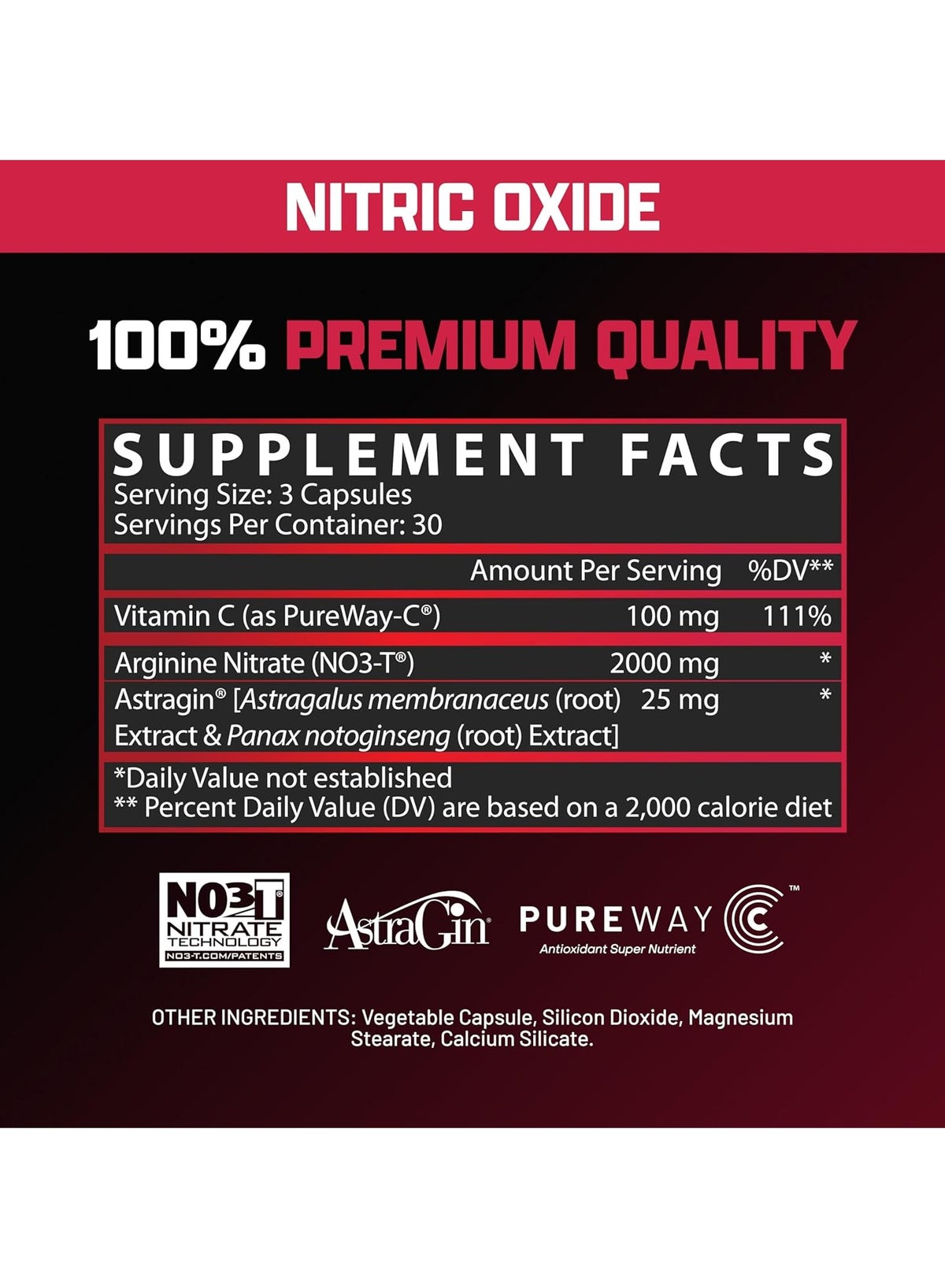 Nutrex Niox Nitric Oxide Pump Booster | 2000Mg Arginine Nitrate + Astragin | Muscle Pumps + Vascularity | 90 Capsules | One Month Supply