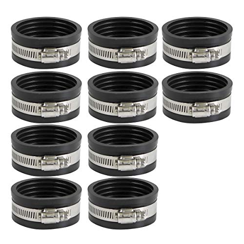 SUPPLYGIANT Supply Giant 3952x10 Flexible Pvc Pipe Cap with Stainless Steel Clamps, 3 Inch Black (Pack of 10) - Image 1