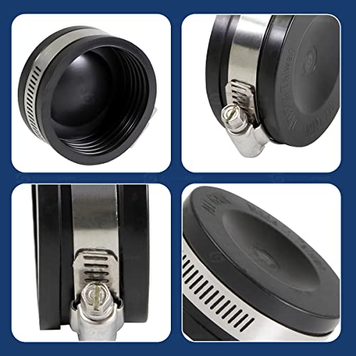 SUPPLYGIANT Supply Giant 3952x10 Flexible Pvc Pipe Cap with Stainless Steel Clamps, 3 Inch Black (Pack of 10) - Image 4