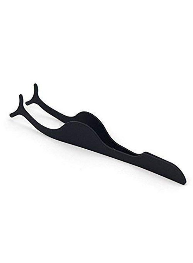 EIAKE False Eyelashes Applicator Tool Eyelash Extension Tweezers Remover Clip Tweezers Nipper (Black) - Image 3