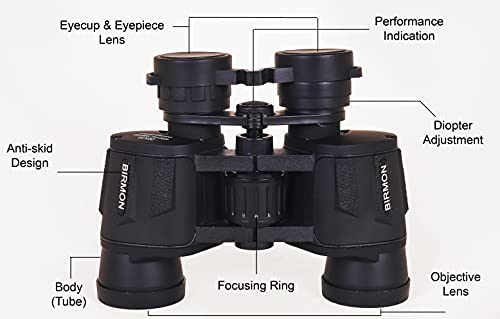 BIRMON 20x35 HD Binocular for Long Distance with Bag | Green Eyepiece | Adjustable Lens for Clear Vision | Professional Adults Telescopic Durbin for Bird Watching Trekking Binocular (Black Color - 1 Pcs.) - Image 4