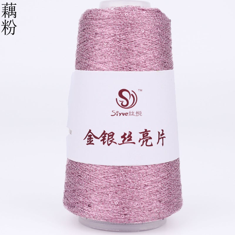 Silky Charm DIY Knitting Yarn Colorful Sequin Companion Threads Lotus Root Starch 50#