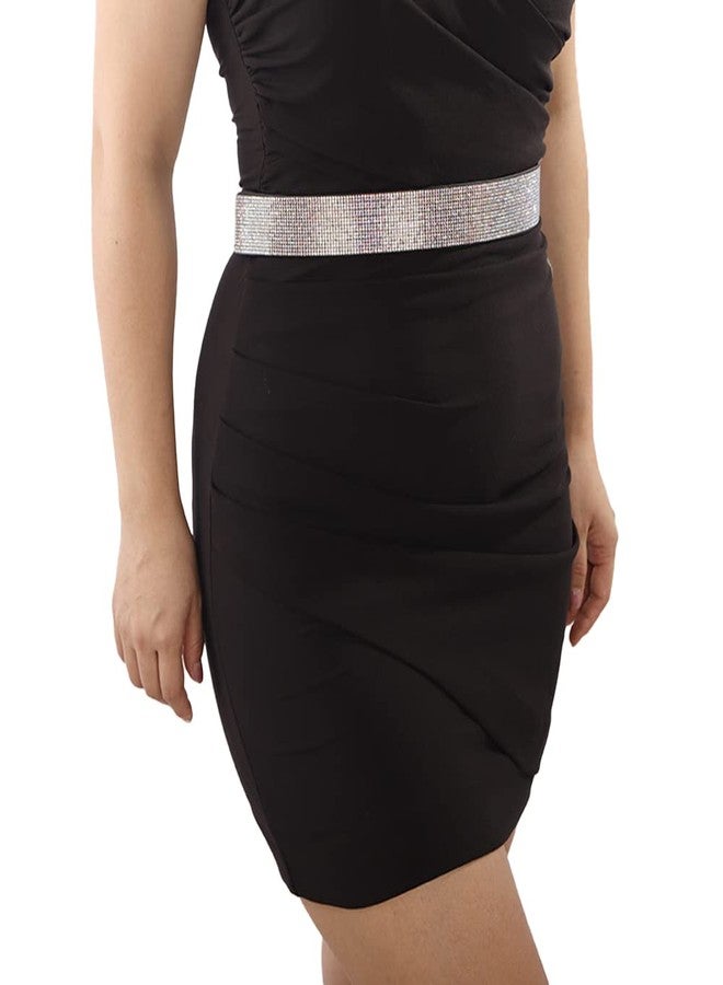 جموريت حزام جومرت المرصع بأحجار الراين المصنوع من جلد البولي يوريثان، حزام خصر مطاطي لامع مرصع بالكريستال، حزام واسع مزين بالترتر لحفلات النساء والفتيات (النمط 9) - Image 2