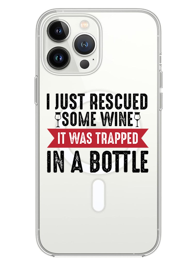 Theodor - Magnetic Case for iPhone 14 Pro 6.1-inch Compatible with MagSafe Wireless Charging, Shockproof Phone Bumper Cover Wine trapped in bottle black copy - Image 1