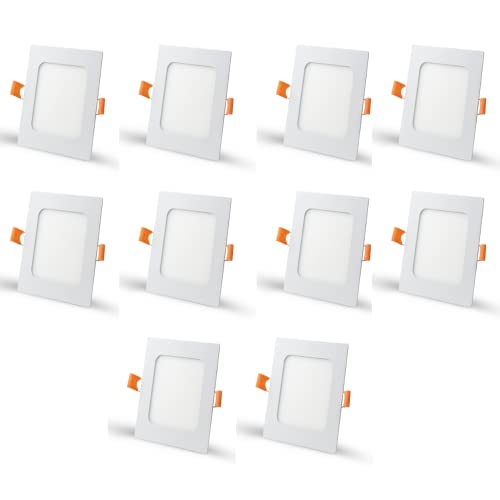 D'Mak D Mak 15 Watt Ultra Slim Led Super Bright Square Shape Pop False Ceiling Panel Light (White, 6 X 6 Inches) - Pack of 10 Plastic - Image 1