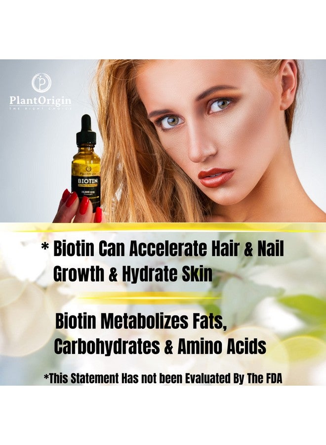 plantorigin Extrastrength 15000Mcg Biotin Liquid Vitamin Drops Supports Hair Growth Glowing Skin & Strong Nails Alcoholfree & Kosherberry Flavor & Coconut Oil 5X Better Absorption 60 Servings - Image 4