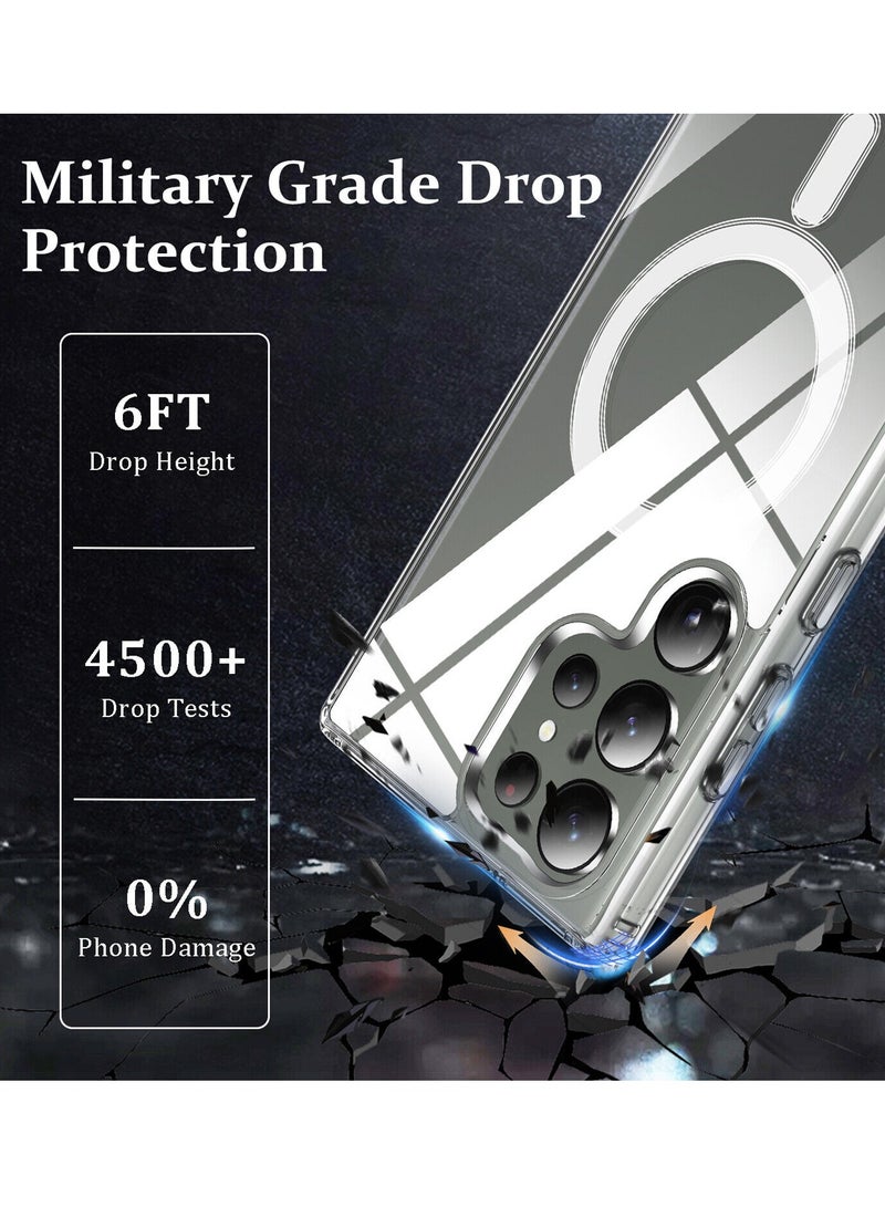 Wtech Magnetic Slim Transparent Flexible TPU Shockproof Magsafe Back Phone Case Cover For Samsung Galaxy S24 Ultra 5G 2024 Clear  - Image 4