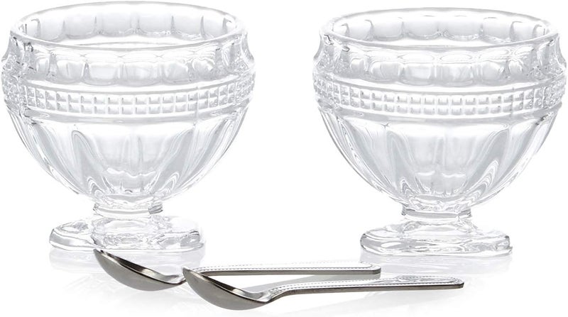 Godinger Salt and Pepper Cellars Shakers with Spoons  Set of 2 - Image 1