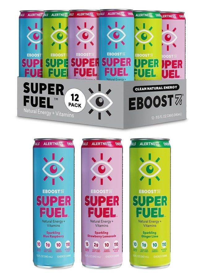 EBOOST Super Fuel Healthy Energy Drink, Variety 12 Pack (Old Flavors) - Low Sugar Energy Drink with Natural Caffeine, Vitamins, Electrolytes & Nootropics - Clean Energy Boost, No Crash - Image 2