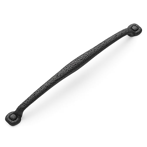 Hickory Hardware Solid Core Kitchen Cabinet Pulls, Luxury Cabinet Handles, Hardware for Doors & Dresser Drawers, 18 Inch Hole Center, Black Iron, Refined Rustic Collection - Image 2