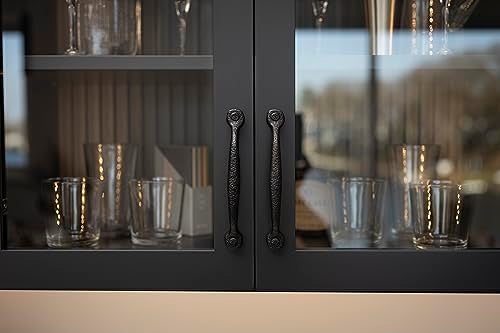 Hickory Hardware Solid Core Kitchen Cabinet Pulls, Luxury Cabinet Handles, Hardware for Doors & Dresser Drawers, 18 Inch Hole Center, Black Iron, Refined Rustic Collection - Image 3