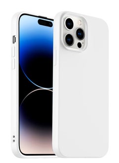 iPhone 14 Pro, Silicone Ultra-Thin Shockproof Case with Soft Scratch-Resistant Microfiber Lining, [Enhanced Camera Protection] 6.1 Inches (White)