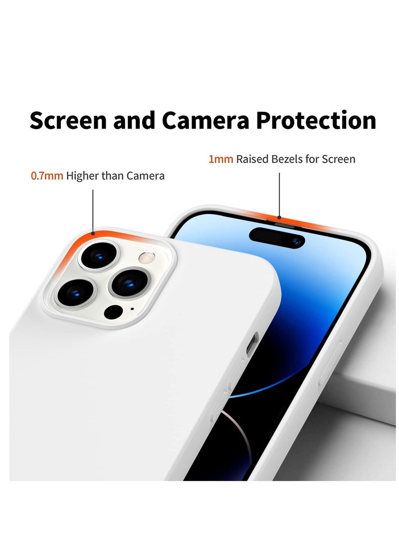 Generic - iPhone 14 Pro, Silicone Ultra-Thin Shockproof Case with Soft Scratch-Resistant Microfiber Lining, [Enhanced Camera Protection] 6.1 Inches (White) - Image 1
