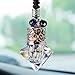 Motaney Car Air Freshener Diffuser Hanging Ornament DiamondShaped Empty Crystal Bottle Car Mirror Hanging Accessories Elegant Bottle Pendant with Wooden Caps Rear View Mirror Accessories - Image 2