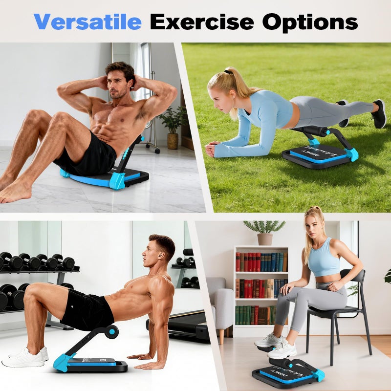 DERACY Sit Up Exercise Equipment, Adjustable Ab Machine, Multi-Functional Sit Up Machine, Ab Workout Equipment, Ab Trainer Machine for Women Men (BLUE) - Image 2