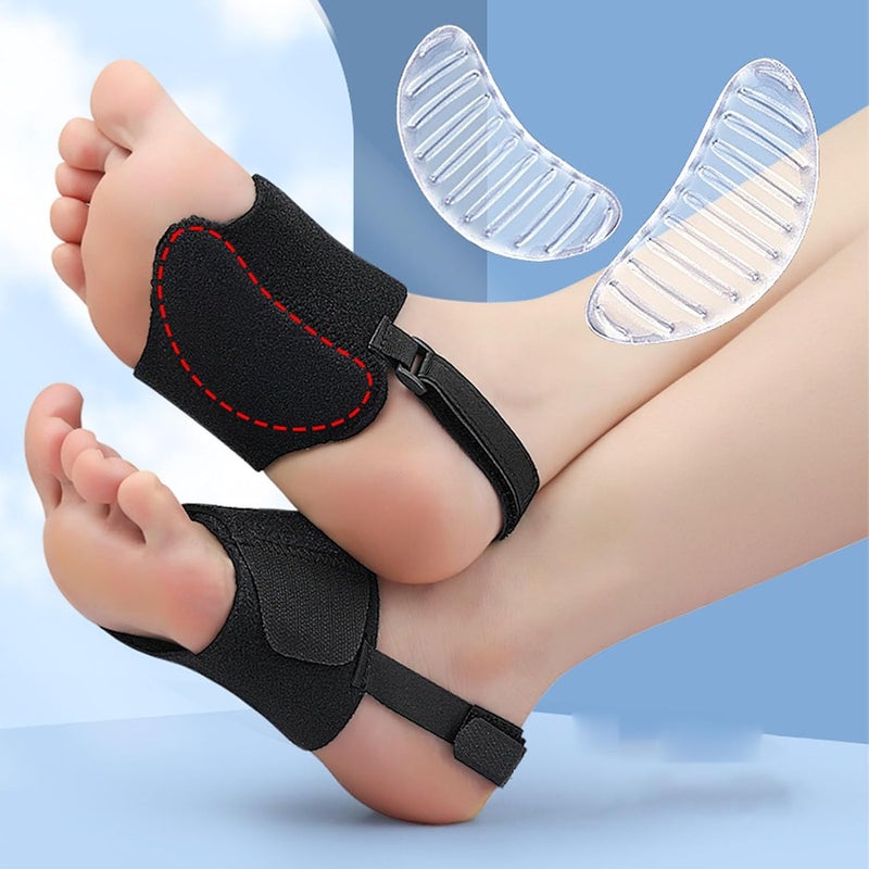 كلاراكو دعامة دعم قوس الضغط، لتخفيف آلام القدم، التهاب اللفافة الأخمصية، القدم المسطحة، قابلة للتعديل، سهلة الارتداء، مجموعة من قطعتين - Image 4