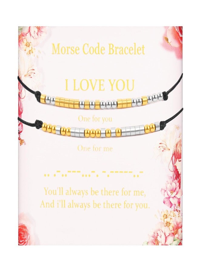HyperFun Morse Code Matching Couple Bracelets Couples Friendship Relationship Gifts For Women Her Him Boyfriend Girlfriend Friend Mother, normal, no gemstone - Image 1