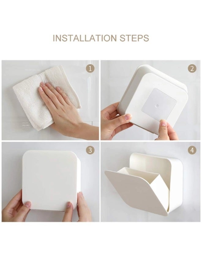 ShebSheb Wall Mounted Sanitary Napkin Organizer Box, Sanitary Napkin Storage Container For Women,Cotton Pad And Qtip Holder With Lid For Bathroom And Bedroom,(5.51"L × 2.48" W × 5.51" H) - Image 5