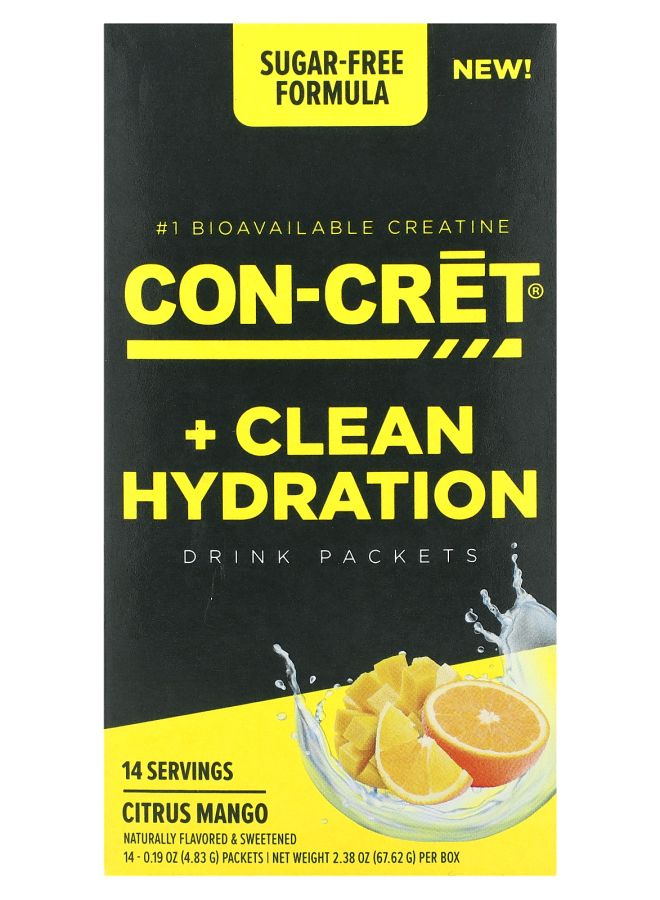 Clean Hydration Drink Packets SugarFree Citrus Mango 14 Packets 0.19 oz (4.83 g) Each