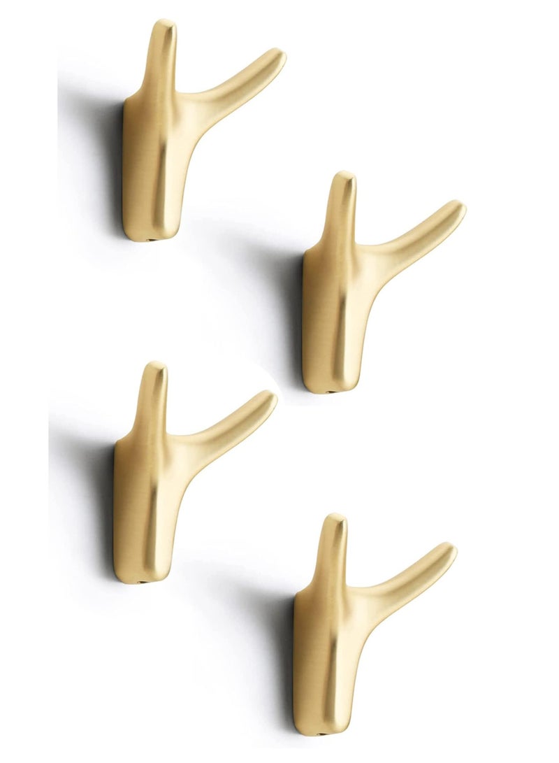 خطافات مناشف 4 قطع - خطاف معاطف رأس بقرة للتركيب على الجدار خطافات قوية للاستخدام الثقيل، مثالية ل المناشف، الروب، الملابس، أو الإسفنج في الحمام، غرفة النوم، المطبخ، الفندق، أو حول المسبح. يمكن استخ - Image 1