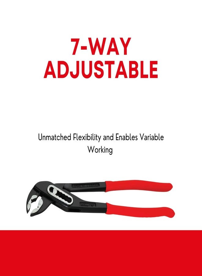 Rothenberger Water Pump Pliers with Non-Slip Jaws - 12" Adjustable Grip, Induction-Hardened Teeth, Plastic-Coated Handles - Secure Hold & Durability - 70523 - Image 5